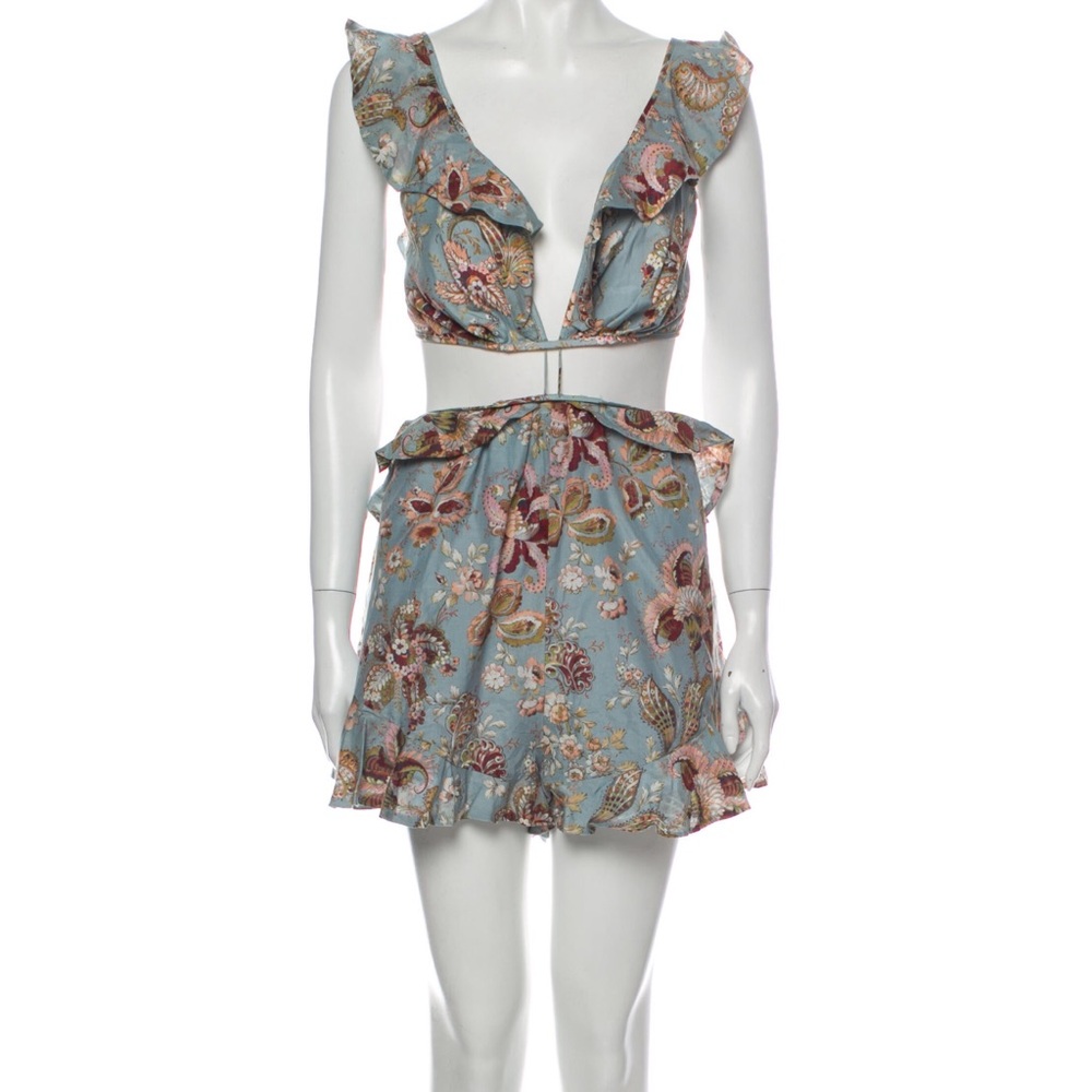 Zimmermann Floral Blue Romper